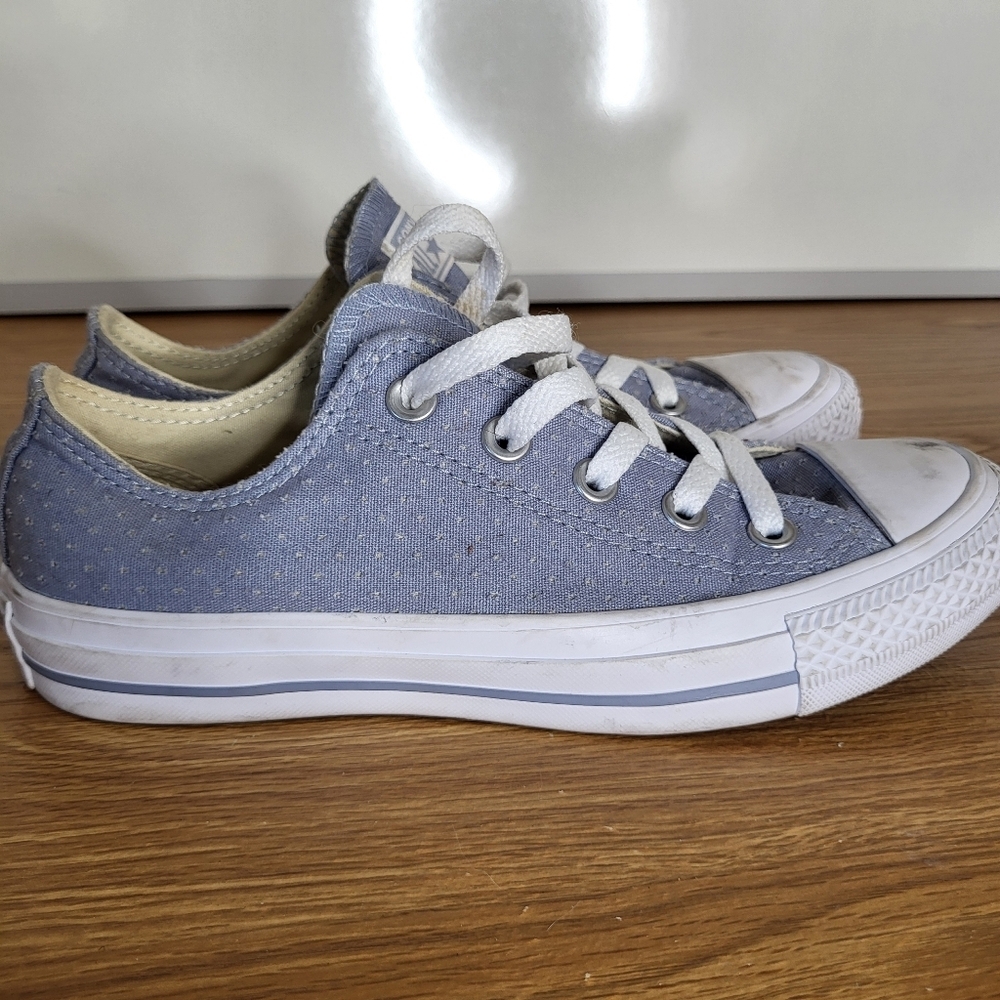 Converse Low Top Sneakers in Dusty Blue with White Womens Size 6 - Picture 3 of 8